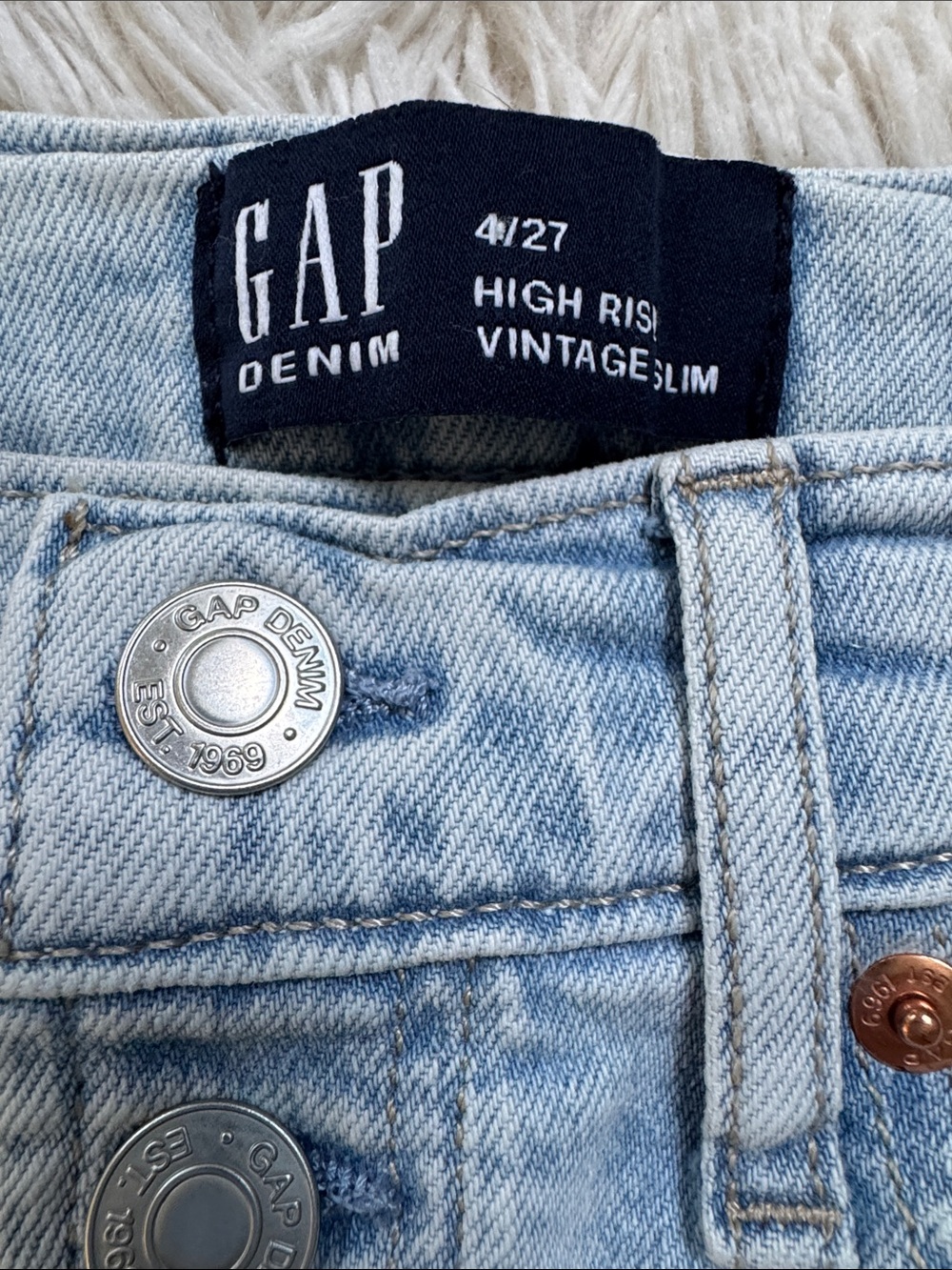 Gap High-Rise Vintage Slim Jeans 💗 Light Blue - Picture 11 of 12